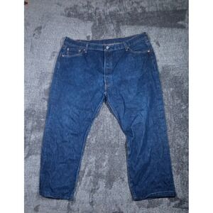 Levi Strauss Co 501 Original Fit Button Fly Dark Wash Denim Jeans Mens W46 L32